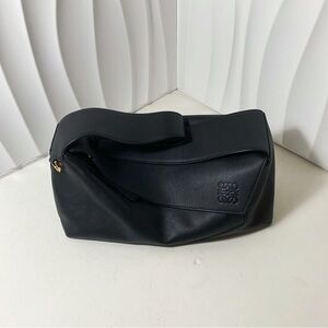 LOEWE Puzzle Hobo Bag Black Smooth Leather
